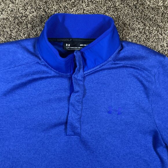 Men’s Medium Under Armour Golf X Storm Cold Gear Blue Pullover - Picture 5 of 13